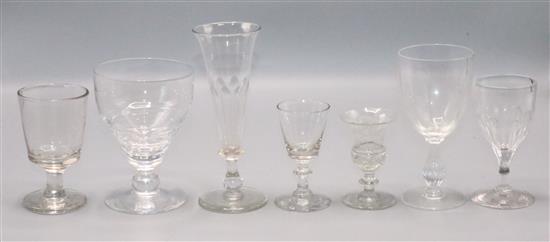 Qty of mixed 19thC water glasses